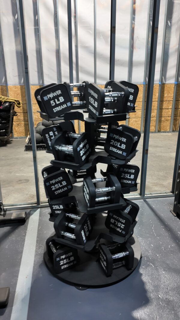 PowerStream Dumbbell Set with Vertical Rotating Rack